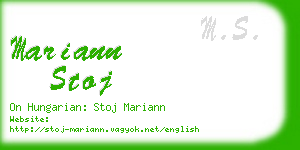 mariann stoj business card